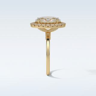 3.1 CT Halo Engagement Ring Featuring Pear Moissanite 11