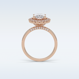 3.1 CT Halo Engagement Ring Featuring Pear Moissanite 21