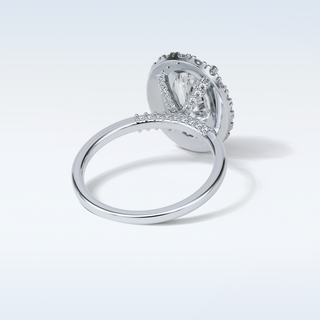 3.1 CT Halo Engagement Ring Featuring Pear Moissanite 2