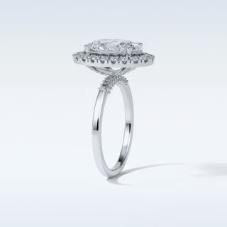 3.1 CT Halo Engagement Ring Featuring Pear Moissanite 5