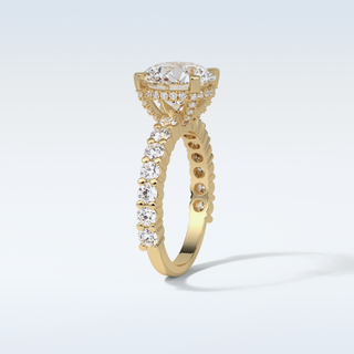 2.75 CT Pave Engagement Ring Featuring Round Moissanite 12