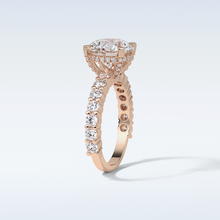 2.75 CT Pave Engagement Ring Featuring Round Moissanite 19