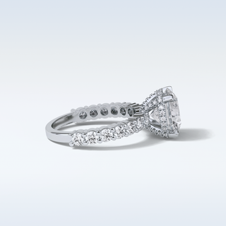 2.75 CT Pave Engagement Ring Featuring Round Moissanite 3