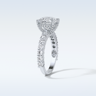 2.75 CT Pave Engagement Ring Featuring Round Moissanite 5