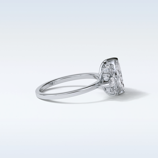 1 CT Cluster Engagement Ring Featuring Marquise Moissanite