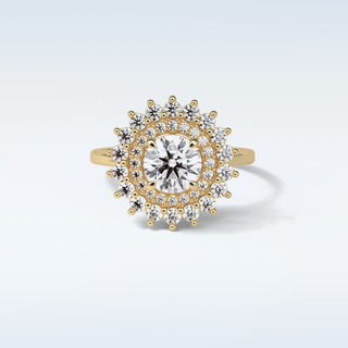 1 CT Double Halo Engagement Ring Featuring Round Moissanite 8