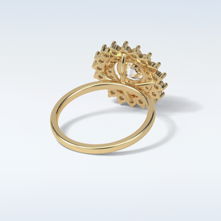 1 CT Double Halo Engagement Ring Featuring Round Moissanite 9