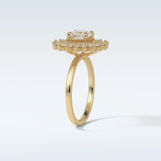 1 CT Double Halo Engagement Ring Featuring Round Moissanite 12