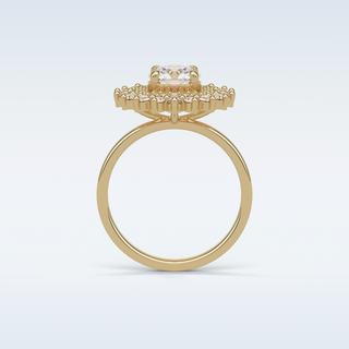 1 CT Double Halo Engagement Ring Featuring Round Moissanite 14