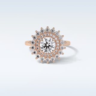 1 CT Double Halo Engagement Ring Featuring Round Moissanite 15