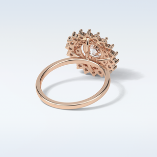 1 CT Double Halo Engagement Ring Featuring Round Moissanite 16