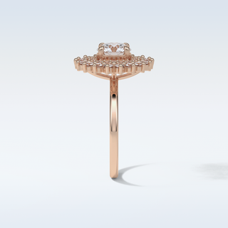 1 CT Double Halo Engagement Ring Featuring Round Moissanite 18