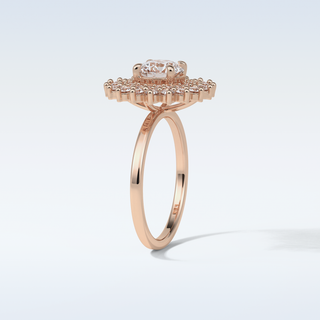 1 CT Double Halo Engagement Ring Featuring Round Moissanite 19