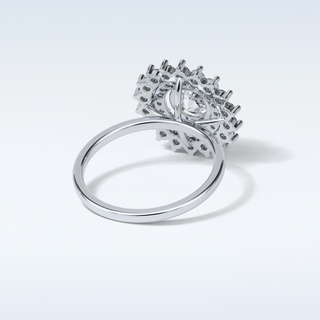 1 CT Double Halo Engagement Ring Featuring Round Moissanite 2