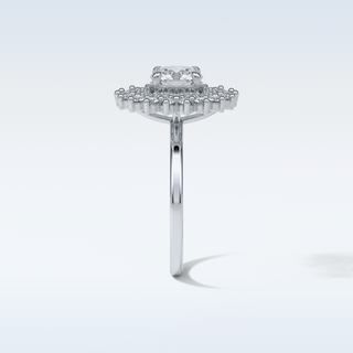 1 CT Double Halo Engagement Ring Featuring Round Moissanite 4