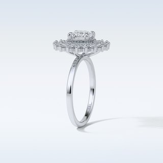 1 CT Double Halo Engagement Ring Featuring Round Moissanite 5