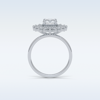 1 CT Double Halo Engagement Ring Featuring Round Moissanite 7