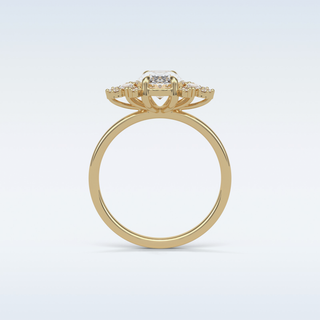 1.33 CT Cluster Engagement Ring Featuring Oval Moissanite