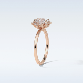 1.33 CT Cluster Engagement Ring Featuring Oval Moissanite