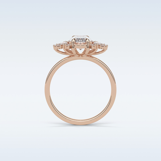 1.33 CT Cluster Engagement Ring Featuring Oval Moissanite