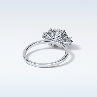 1.33 CT Cluster Engagement Ring Featuring Oval Moissanite