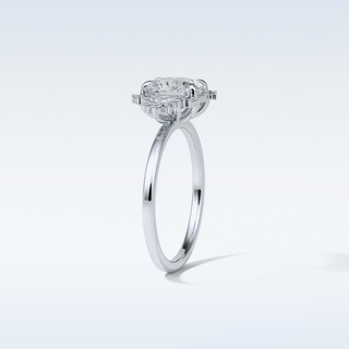 1.33 CT Cluster Engagement Ring Featuring Oval Moissanite