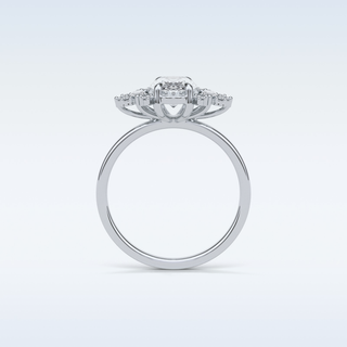 1.33 CT Cluster Engagement Ring Featuring Oval Moissanite