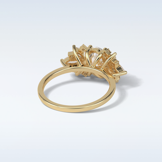 1.33 CT Cluster Engagement Ring Featuring Oval Moissanite