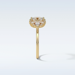 1.33 CT Cluster Engagement Ring Featuring Oval Moissanite