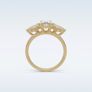 1.33 CT Cluster Engagement Ring Featuring Oval Moissanite