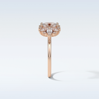 1.33 CT Cluster Engagement Ring Featuring Oval Moissanite