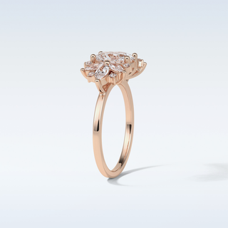 1.33 CT Cluster Engagement Ring Featuring Oval Moissanite