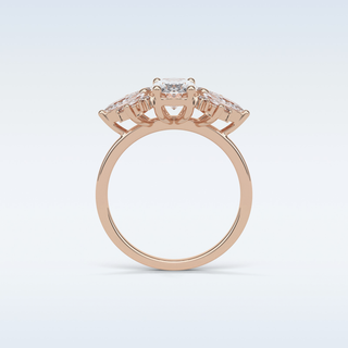 1.33 CT Cluster Engagement Ring Featuring Oval Moissanite