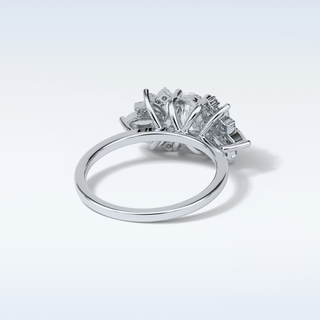 1.33 CT Cluster Engagement Ring Featuring Oval Moissanite