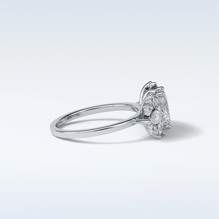 1.33 CT Cluster Engagement Ring Featuring Oval Moissanite