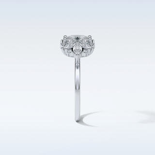 1.33 CT Cluster Engagement Ring Featuring Oval Moissanite