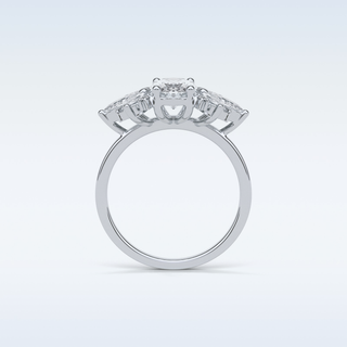 1.33 CT Cluster Engagement Ring Featuring Oval Moissanite