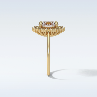 1.91 CT Cluster Engagement Ring Featuring Oval Moissanite