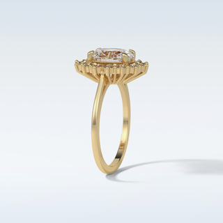 1.91 CT Cluster Engagement Ring Featuring Oval Moissanite