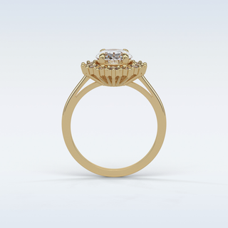 1.91 CT Cluster Engagement Ring Featuring Oval Moissanite