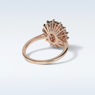 1.91 CT Cluster Engagement Ring Featuring Oval Moissanite