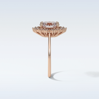 1.91 CT Cluster Engagement Ring Featuring Oval Moissanite