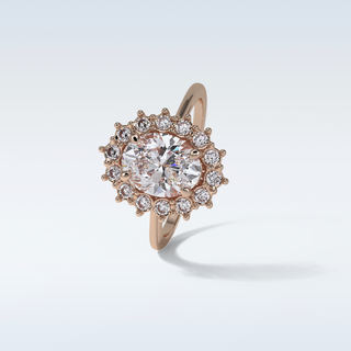 1.91 CT Cluster Engagement Ring Featuring Oval Moissanite