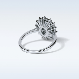 1.91 CT Cluster Engagement Ring Featuring Oval Moissanite