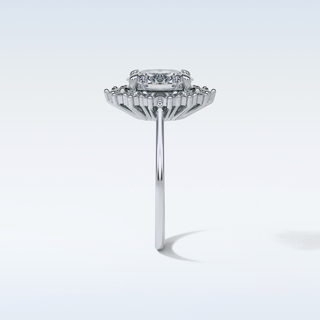 1.91 CT Cluster Engagement Ring Featuring Oval Moissanite