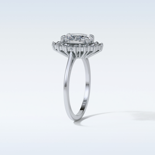 1.91 CT Cluster Engagement Ring Featuring Oval Moissanite