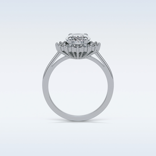 1.91 CT Cluster Engagement Ring Featuring Oval Moissanite