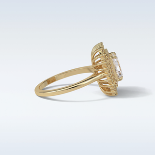 1.05 CT Double Halo Engagement Ring Featuring Radiant Moissanite