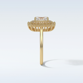 1.05 CT Double Halo Engagement Ring Featuring Radiant Moissanite