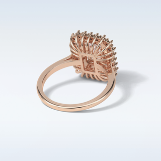 1.05 CT Double Halo Engagement Ring Featuring Radiant Moissanite